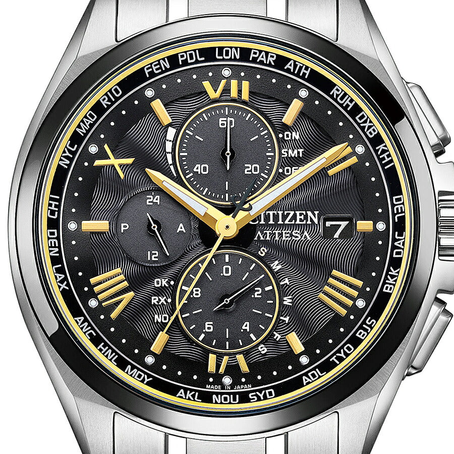 CITIZEN ATTESA AT8244-57E Black Gold Eco-Drive Radio Titanium Men's Watch product image
