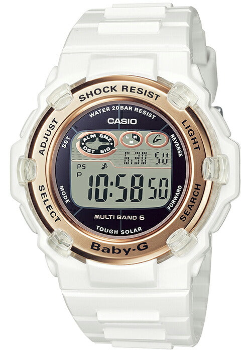 BABY-G BGR-3003U-7AJF White Rose Gold Solar Radio-Controlled Women's Watch product image