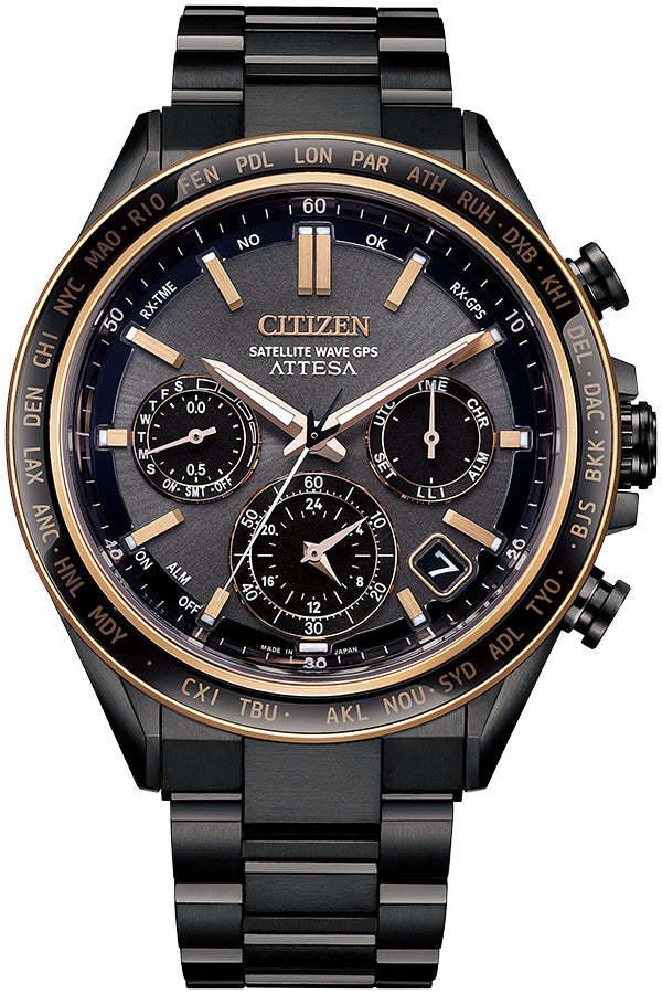 CITIZEN ATTESA CC4074-61W Black GPS Chronograph Men's Watch