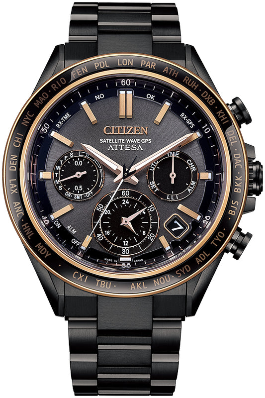 CITIZEN ATTESA CC4074-61W Black GPS Chronograph Men's Watch
