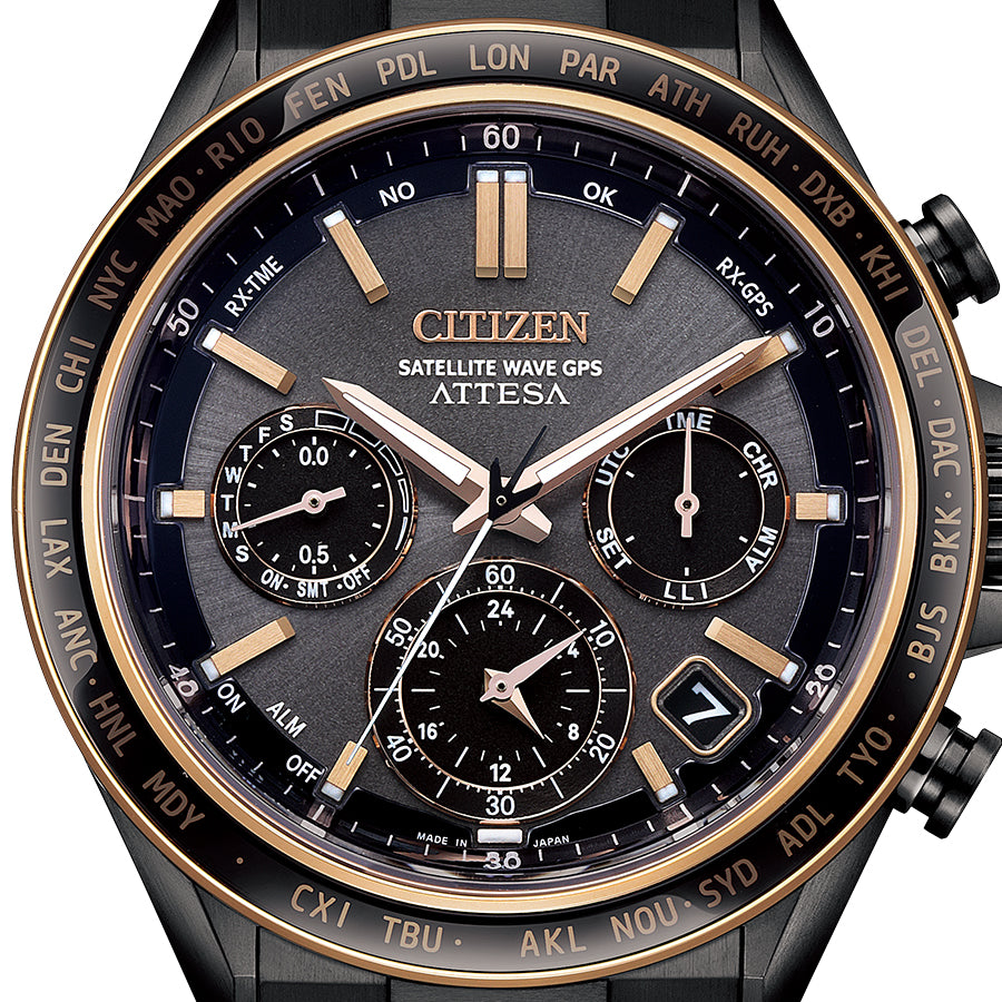 CITIZEN ATTESA CC4074-61W Black GPS Chronograph Men's Watch