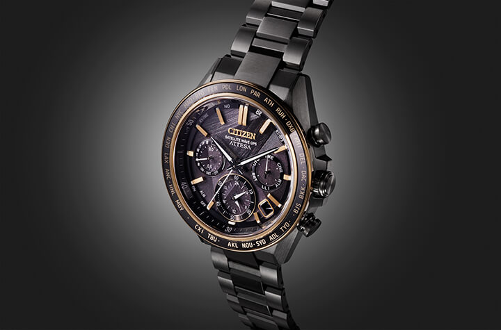 CITIZEN ATTESA CC4078-51E Black Gold GPS Eco-Drive Titanium Men's Watch product image