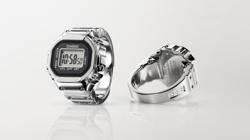 CASIO RING WATCH CRW-001-1JR Silver Digital 50th Anniversary