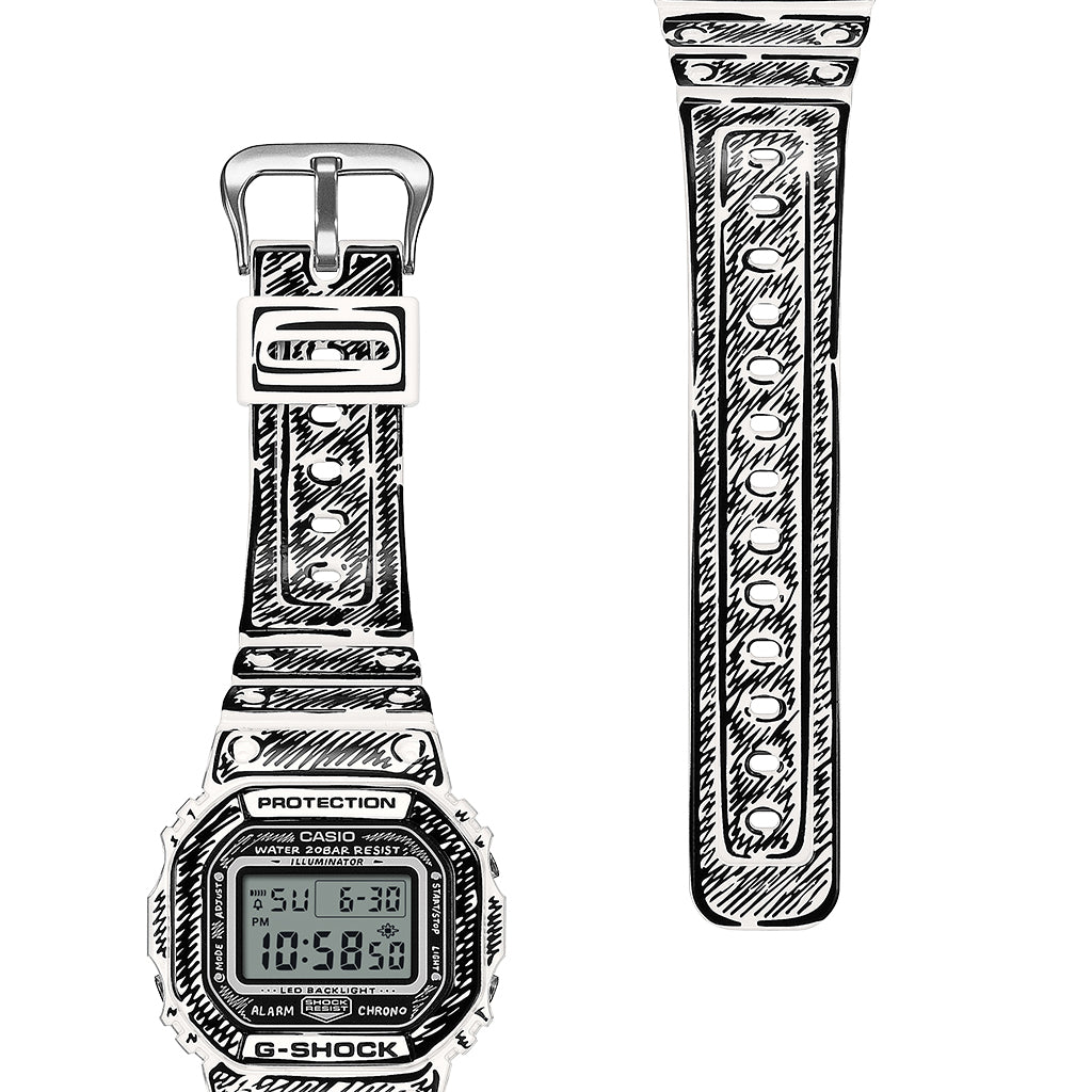 G-SHOCK 5600 Series CASIO G-SHOCK DW-5600JV-7JR White Men's Watch
