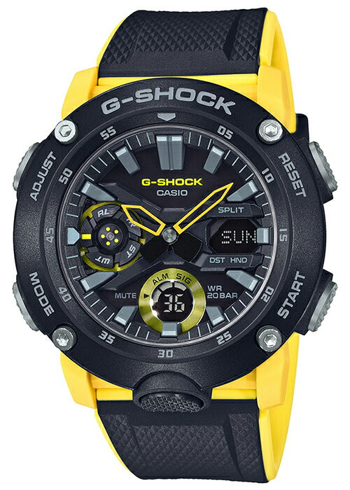 CASIO G-SHOCK GA-2000-1A9JF Black Yellow Carbon Core Guard Men Watch in Box New