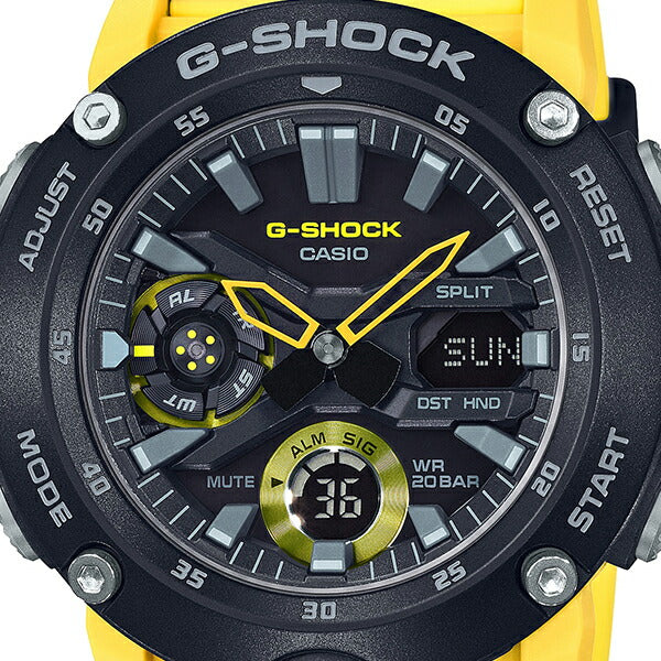 CASIO G-SHOCK GA-2000-1A9JF Black Yellow Carbon Core Guard Men Watch in Box New