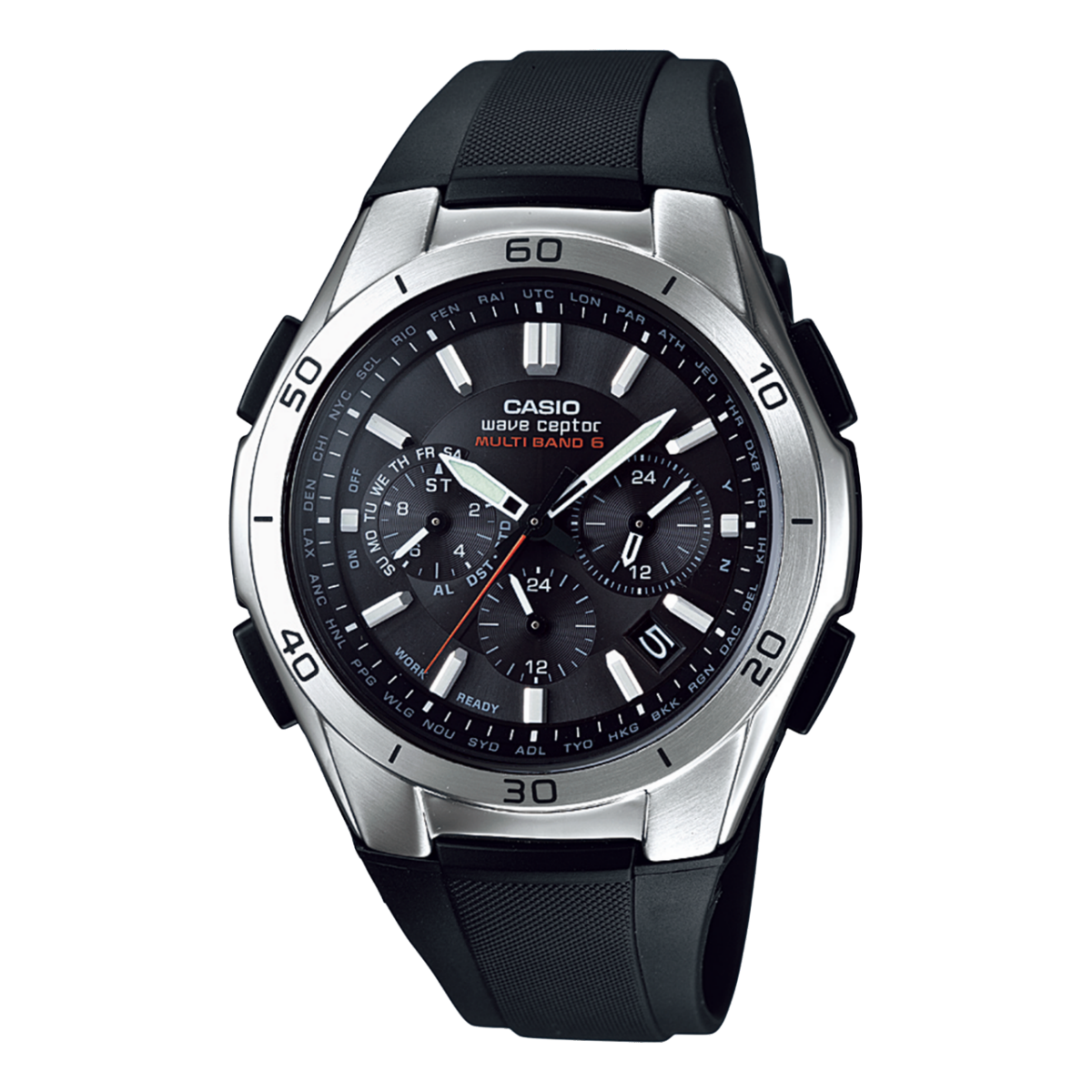 CASIO wave ceptor WVQ-M410-1AJF Black Solar Radio Chronograph Men's Watch product image
