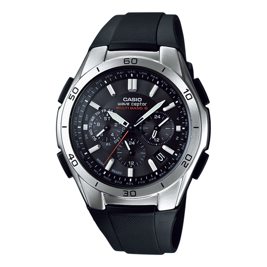CASIO wave ceptor WVQ-M410-1AJF Black Solar Radio Chronograph Men's Watch product image