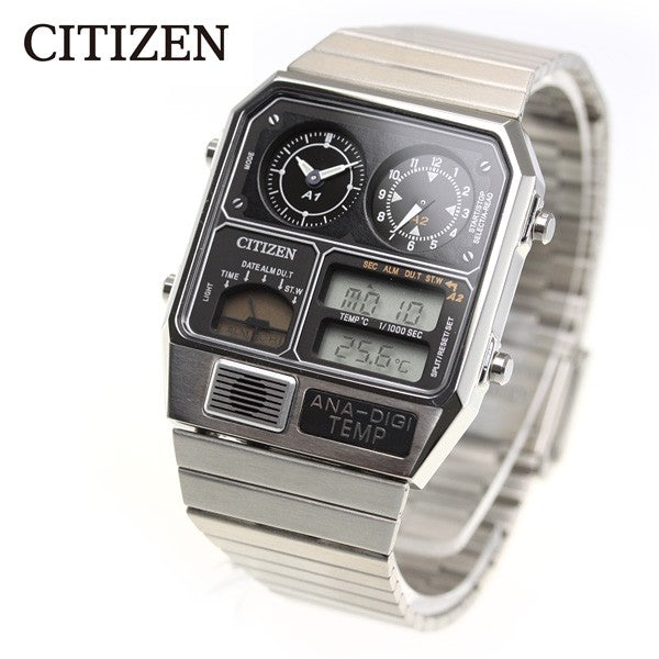 CITIZEN Ana-Digi Temp JG2101-78E Black Silver Reproduction Men Watch