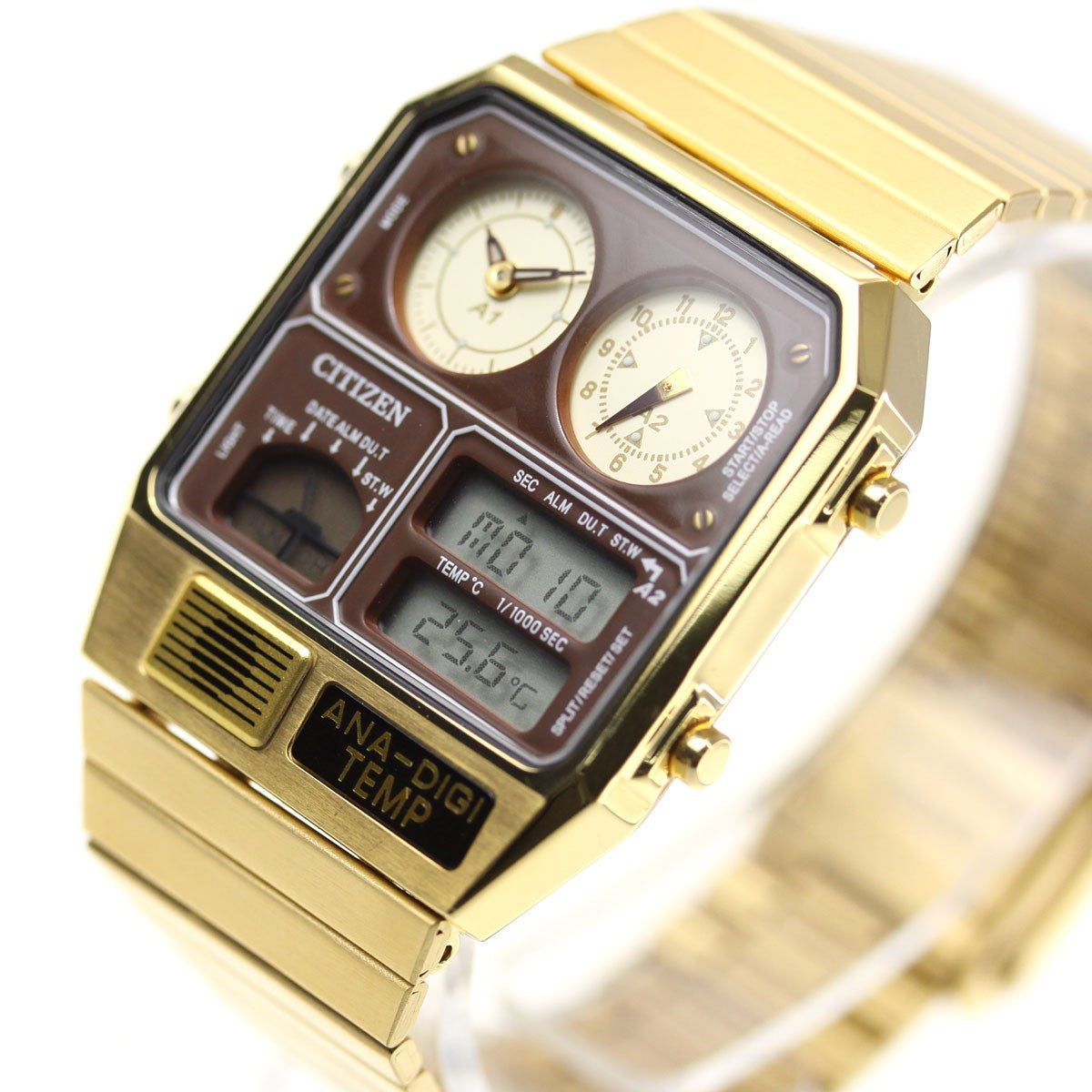CITIZEN ANA-DIGI TEMP JG2103-72X Brown Gold Reproduction Men's Watch