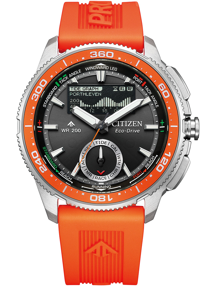 CITIZEN PROMASTER MARINE JV3000-13E Black Orange Eco-Drive Men's Watch product image