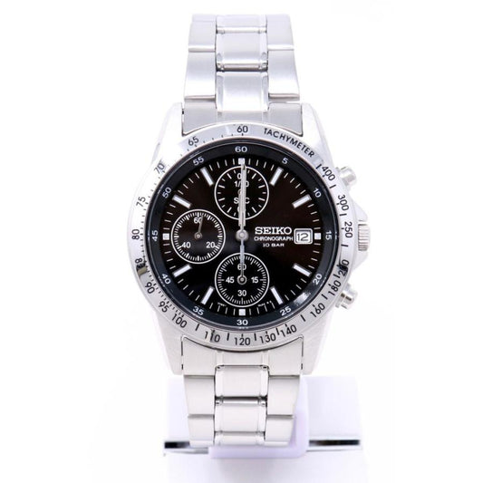 SEIKO Spirit Black Dial Quartz Chronograph Men's Watch SBTQ041