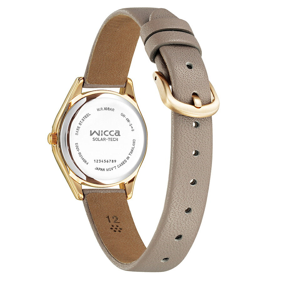 CITIZEN wicca KH3-525-90 Gold Dial Solar Leather Women's Watch product image