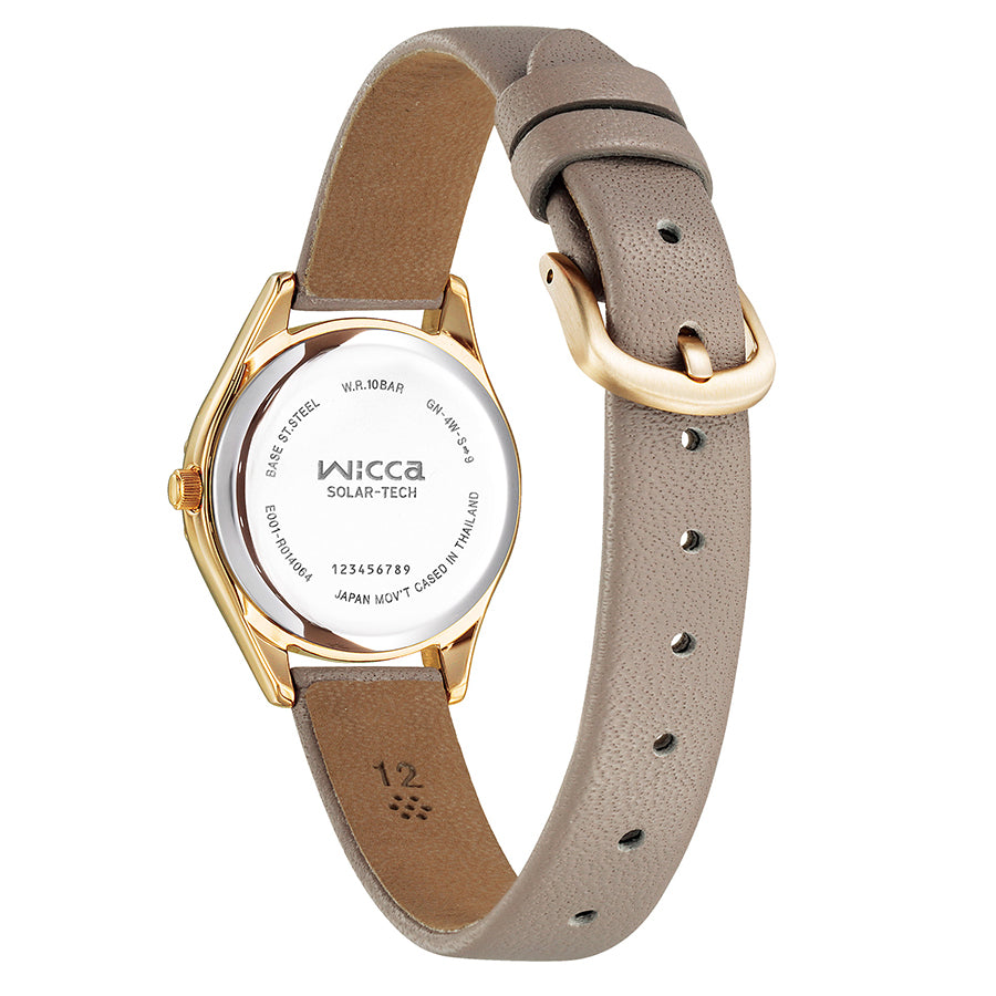 CITIZEN wicca KH3-525-90 Gold Dial Solar Leather Women's Watch product image