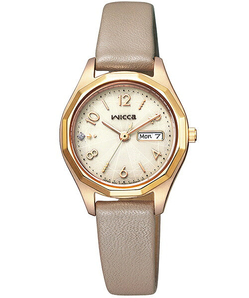 CITIZEN wicca KH3-525-90 Gold Dial Solar Leather Women's Watch product image