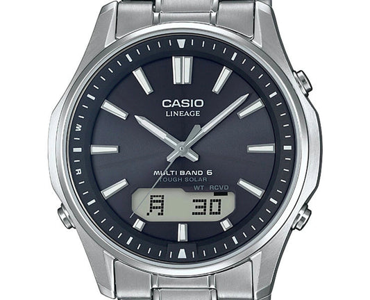 CASIO LINEAGE LCW-M100TSE-1AJF Black Silver Solar Radio Men's Watch