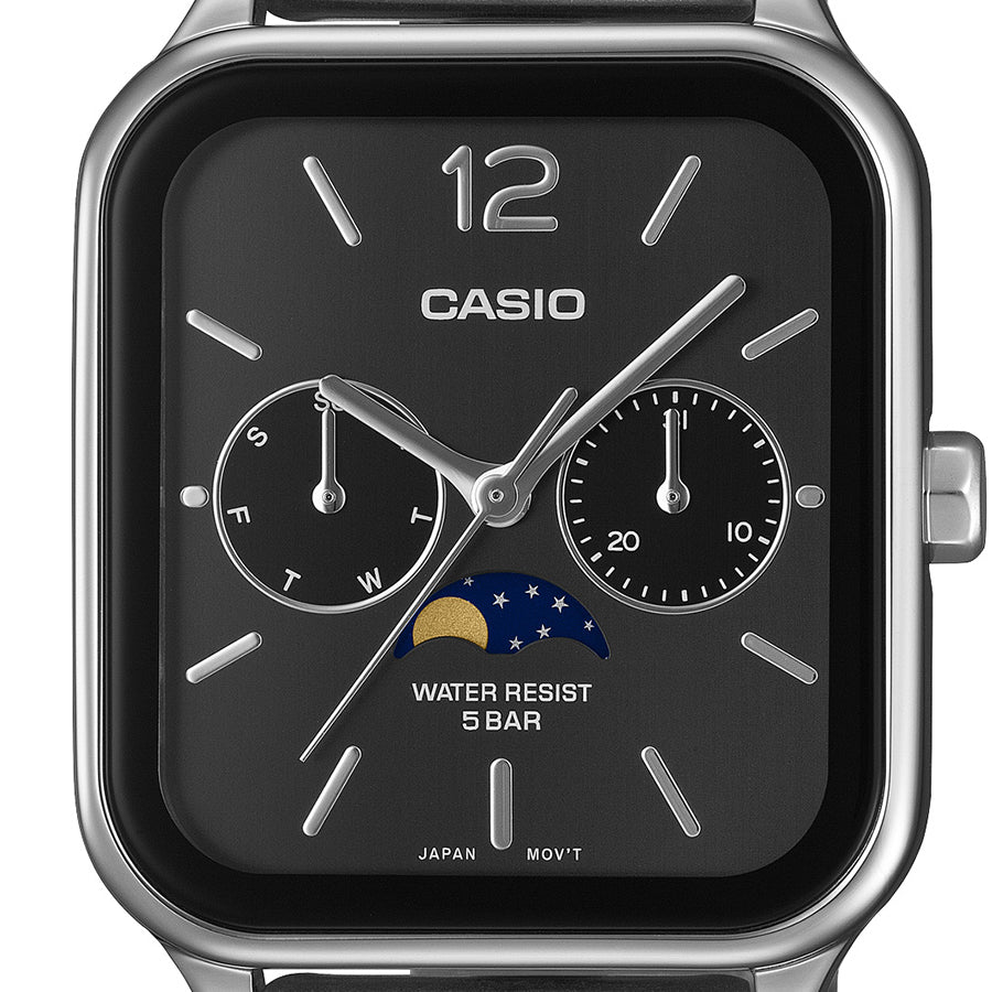 CASIO Collection MTP-M305D-1AJF Black Moon Phase Quartz Men's Watch product image