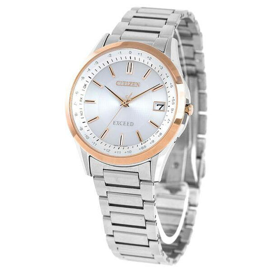 CITIZEN EXCEED Eco-Drive CB1114-52A Silver Solar Radio Men's Watch