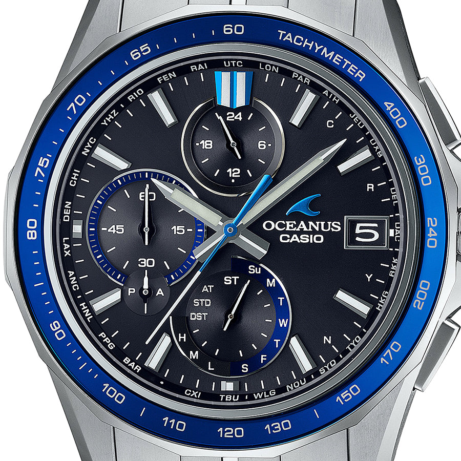 CASIO OCEANUS Manta OCW-S7000-1AJF Blue Solar Radio-Controlled Titanium Men's Watch product image