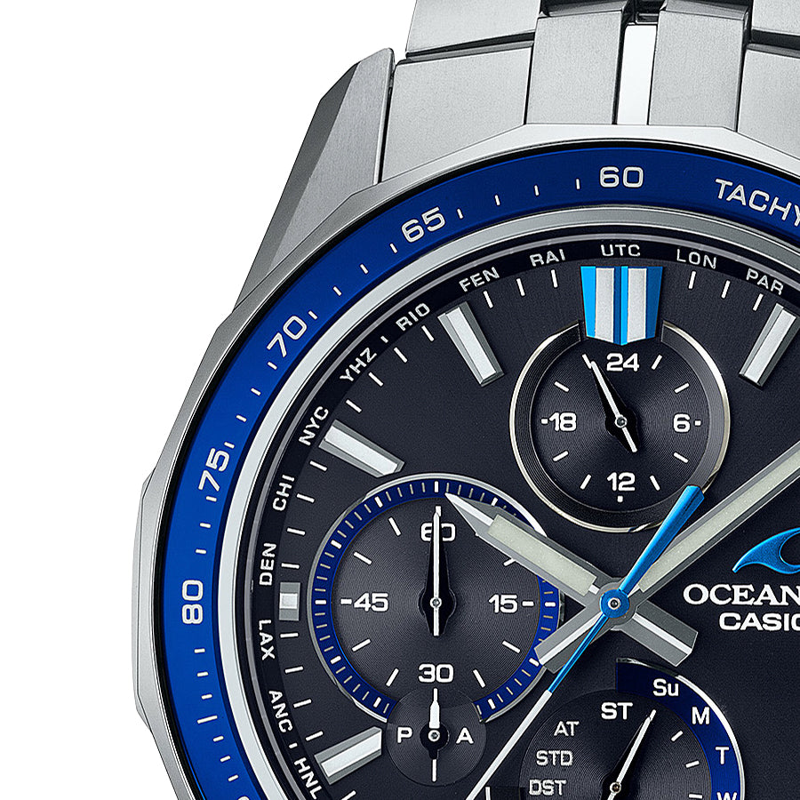 CASIO OCEANUS Manta OCW-S7000-1AJF Blue Solar Radio-Controlled Titanium Men's Watch product image