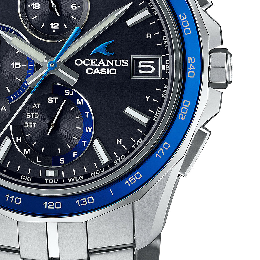 CASIO OCEANUS Manta OCW-S7000-1AJF Blue Solar Radio-Controlled Titanium Men's Watch product image