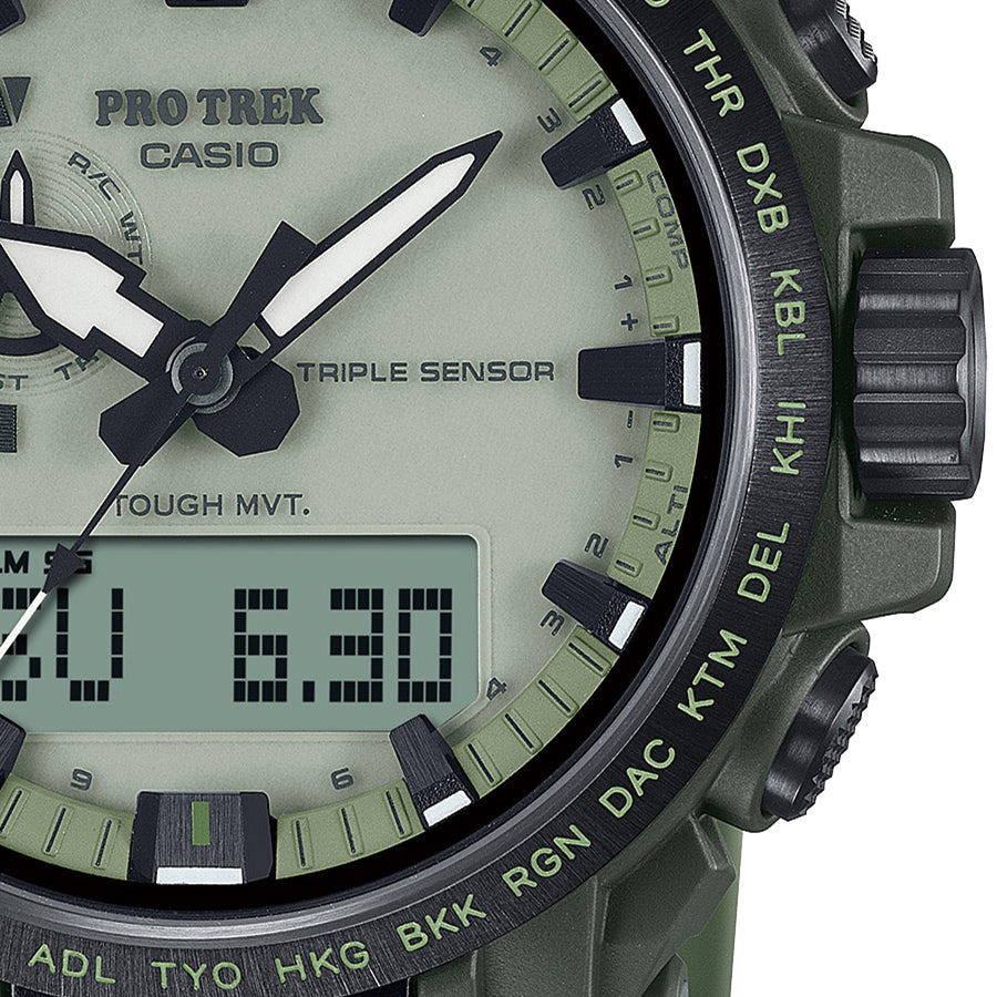 CASIO PRO TREK PRW-61LD-3JF light green Climber Line Men's Watch