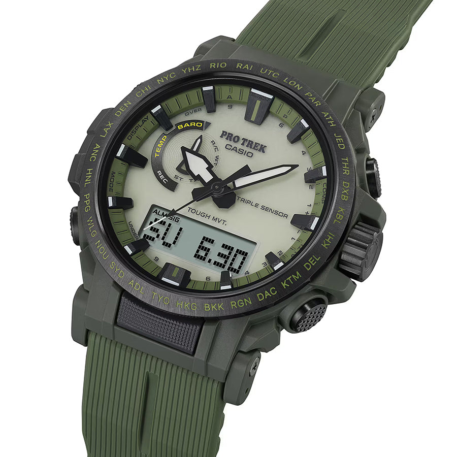 CASIO PRO TREK PRW-61LD-3JF light green Climber Line Men's Watch