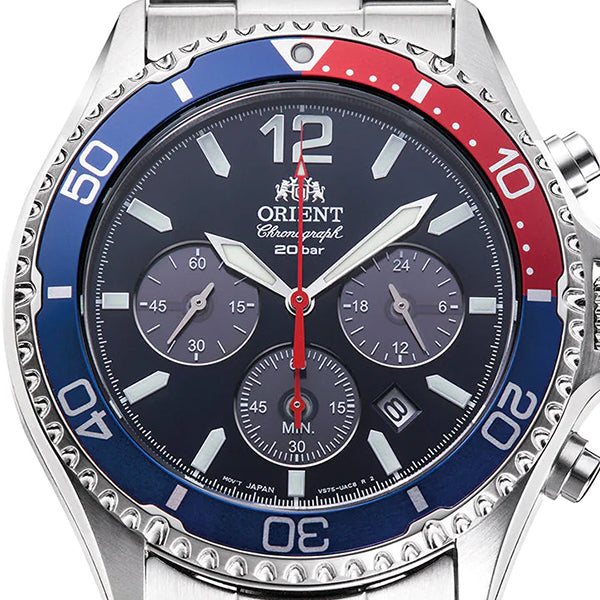 ORIENT Mako RN-TX0201L Blue Chronograph Pepsi Bezel Men's Watch