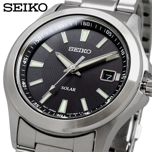 SEIKO SPIRIT SBPN067 Solar Black Silver Men's Watch