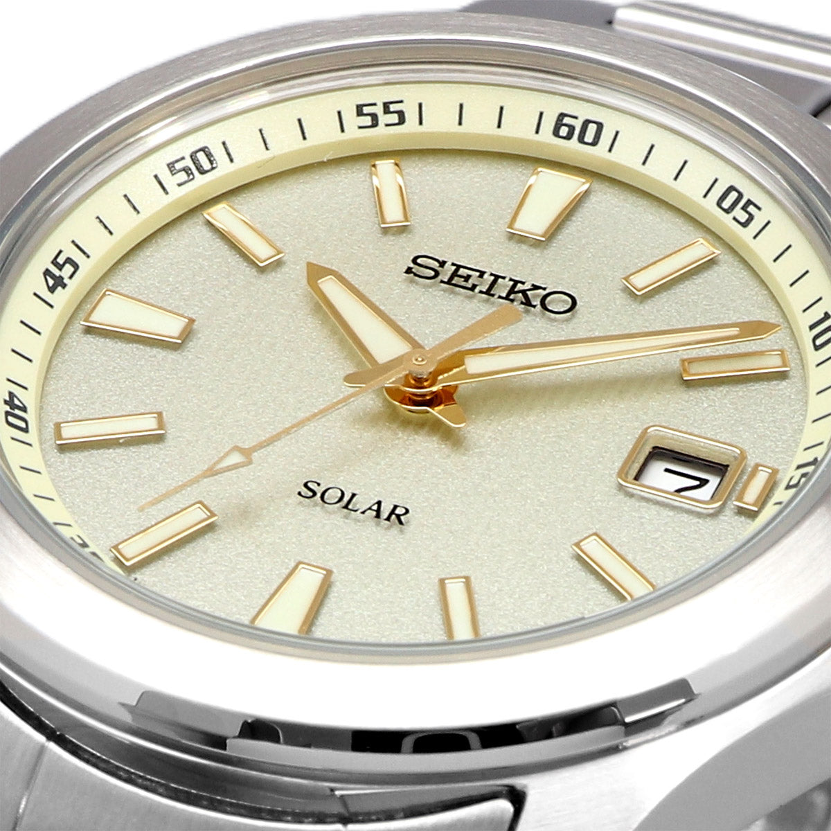 SEIKO SPIRIT SBPN069 Solar Champagne Silver Stainless Men's Watch