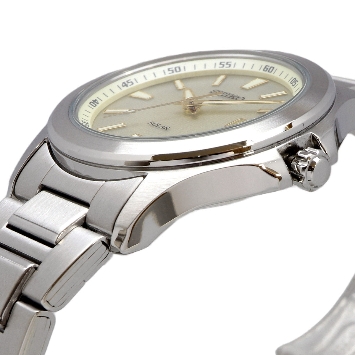 SEIKO SPIRIT SBPN069 Solar Champagne Silver Stainless Men's Watch