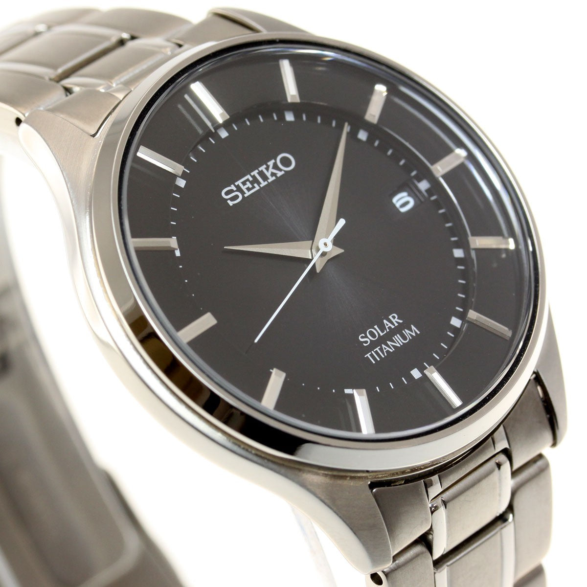 SEIKO SELECTION SBPX103 Black Silver Titanium Solar Men's Watch
