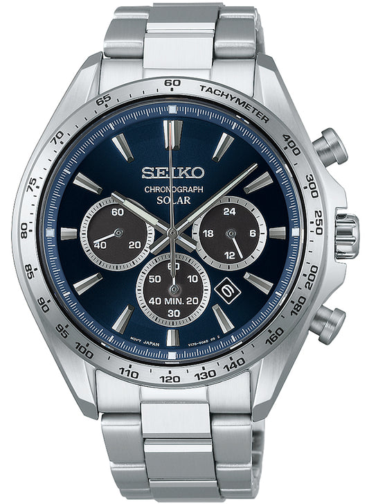 SEIKO Selection S Series SBPY183 Blue Solar Chronograph Men's Watch