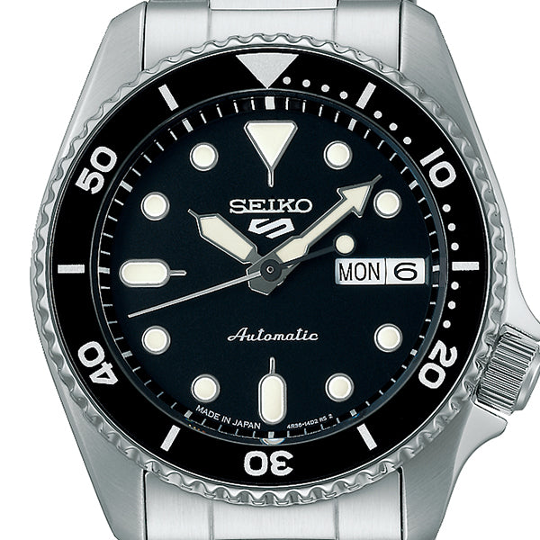 SEIKO 5 Sports SBSA225 Black Automatic Mechanical Diver Men's Watch