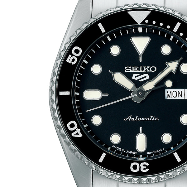SEIKO 5 Sports SBSA225 Black Automatic Mechanical Diver Men's Watch