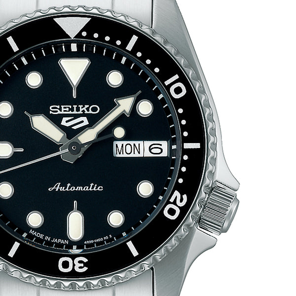 SEIKO 5 Sports SBSA225 Black Automatic Mechanical Diver Men's Watch