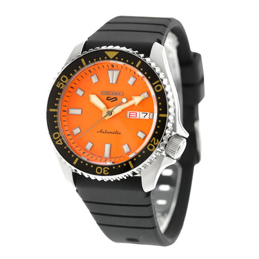 SEIKO 5 Sports SBSA309 Orange Stainless Steel Automatic Men's Watch New in Box Watch