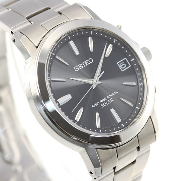 SEIKO SPIRIT SBTM169 Black Solar Atomic Radio Men's Watch