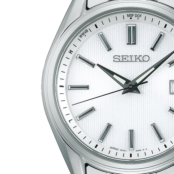 SEIKO Selection SBTM337 Pearl White Titanium Radio Solar Men's Watch