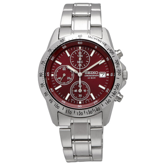 SEIKO Spirit Chronograph Red Dial Men's Watch SBTQ045