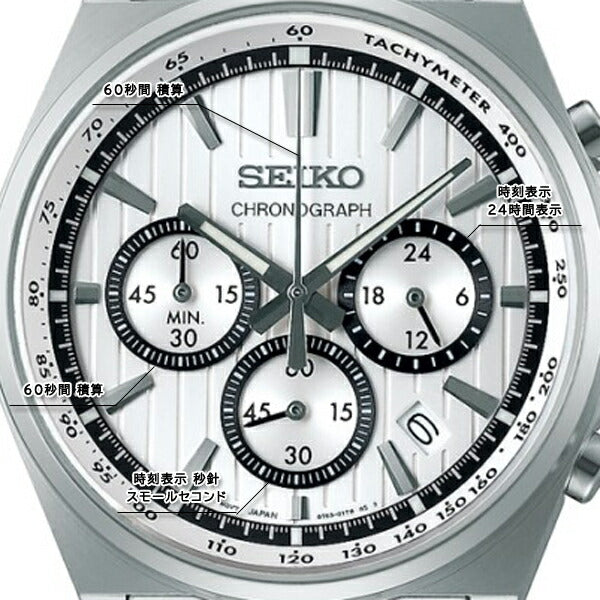 SEIKO Selection S Series SBTR031 Silver Chronograph Mens Watch