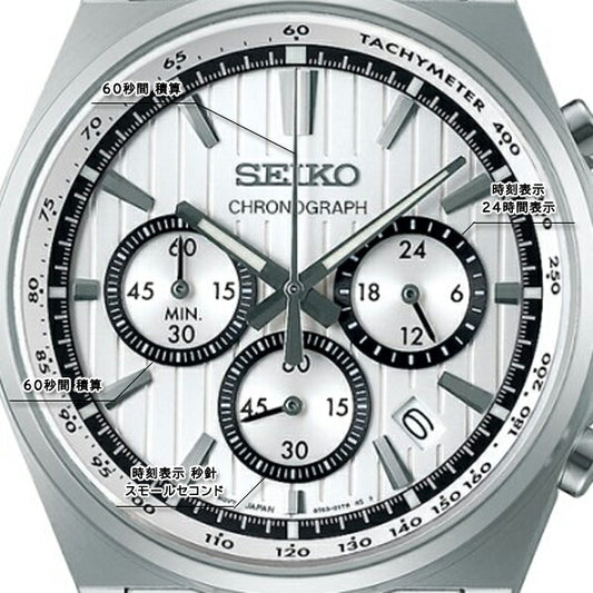 SEIKO Selection S Series SBTR031 Silver Chronograph Mens Watch