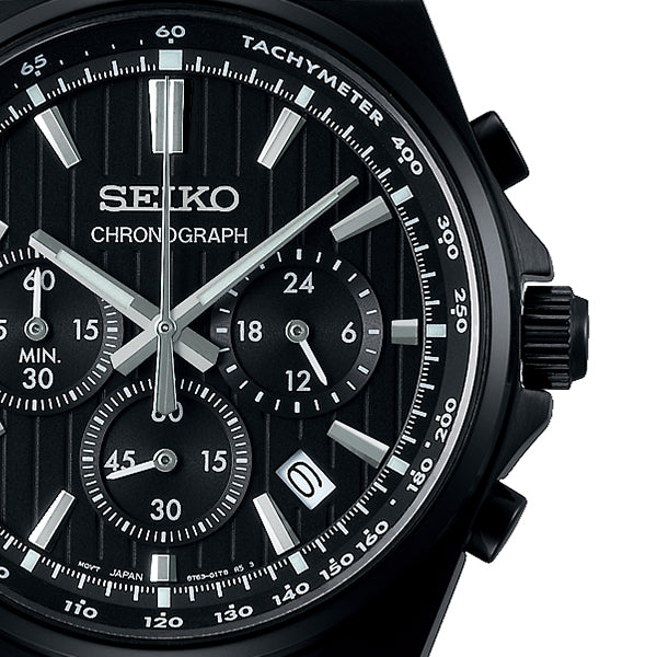 SEIKO Selection S Series SBTR037 Black Chronograph Men's Watch