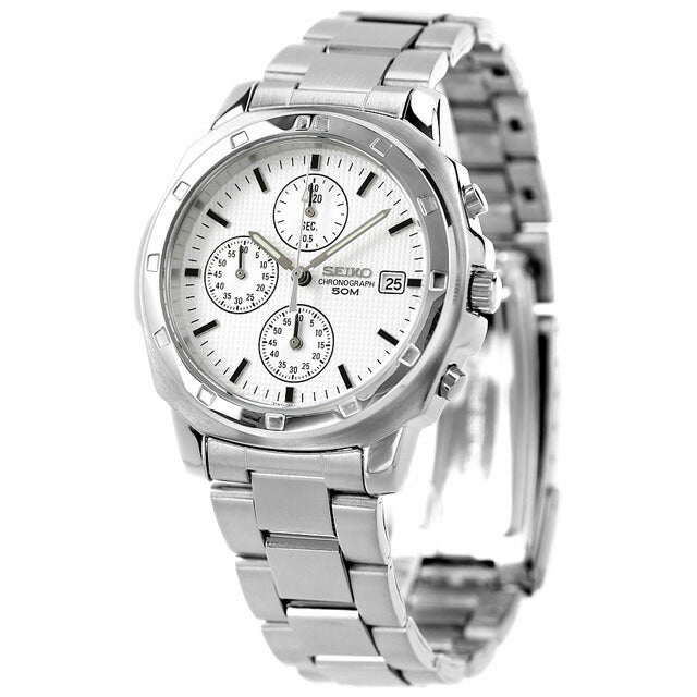 SEIKO Chronograph SND187P1 SND187P SND187 White Men's Watch