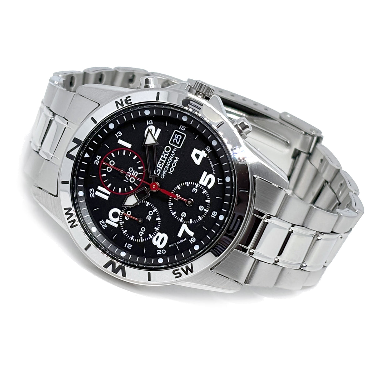 SEIKO SND375P1 Black Chronograph Men's Watch