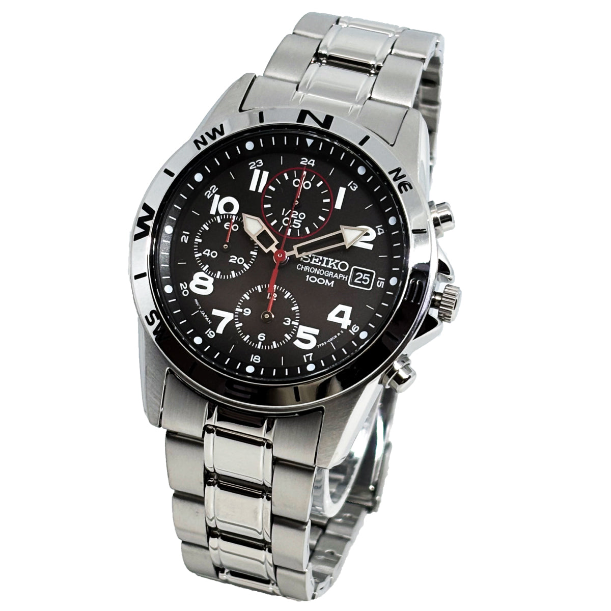 SEIKO SND375P1 Black Chronograph Men's Watch