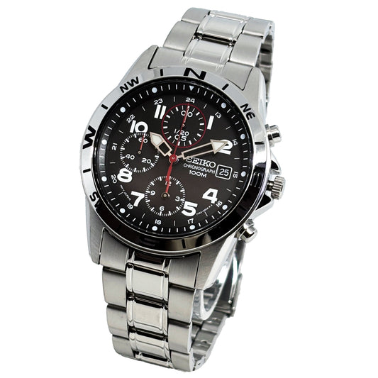 SEIKO SND375P1 Black Chronograph Men's Watch