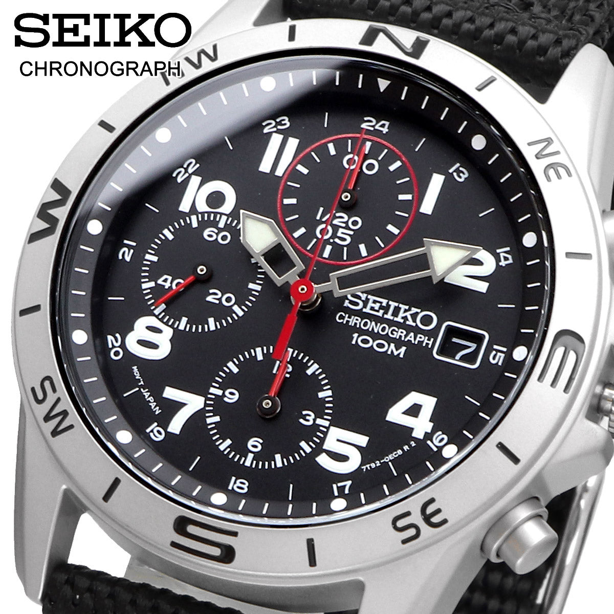 SEIKO Chronograph Black Dial Men's Watch SND399P