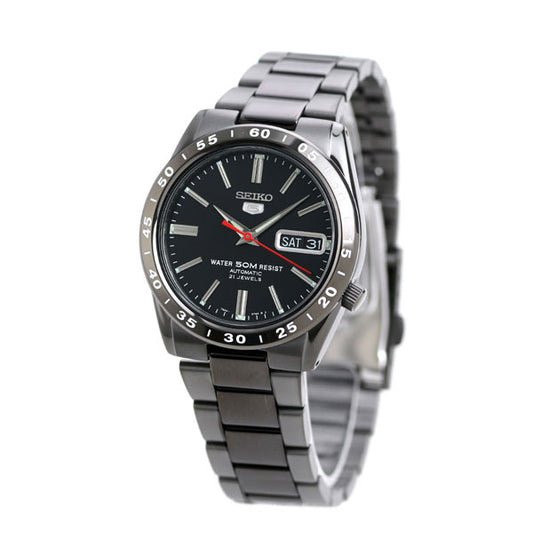 SEIKO 5 SNKE03K1 black automatic watch front view