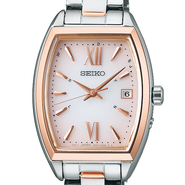 SEIKO Selection S Series SWFH126 Pink Solar Radio Tonneau Women Watch